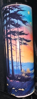 Aurora Borealis Forest 20oz Skinny Glow in the Dark Tumbler