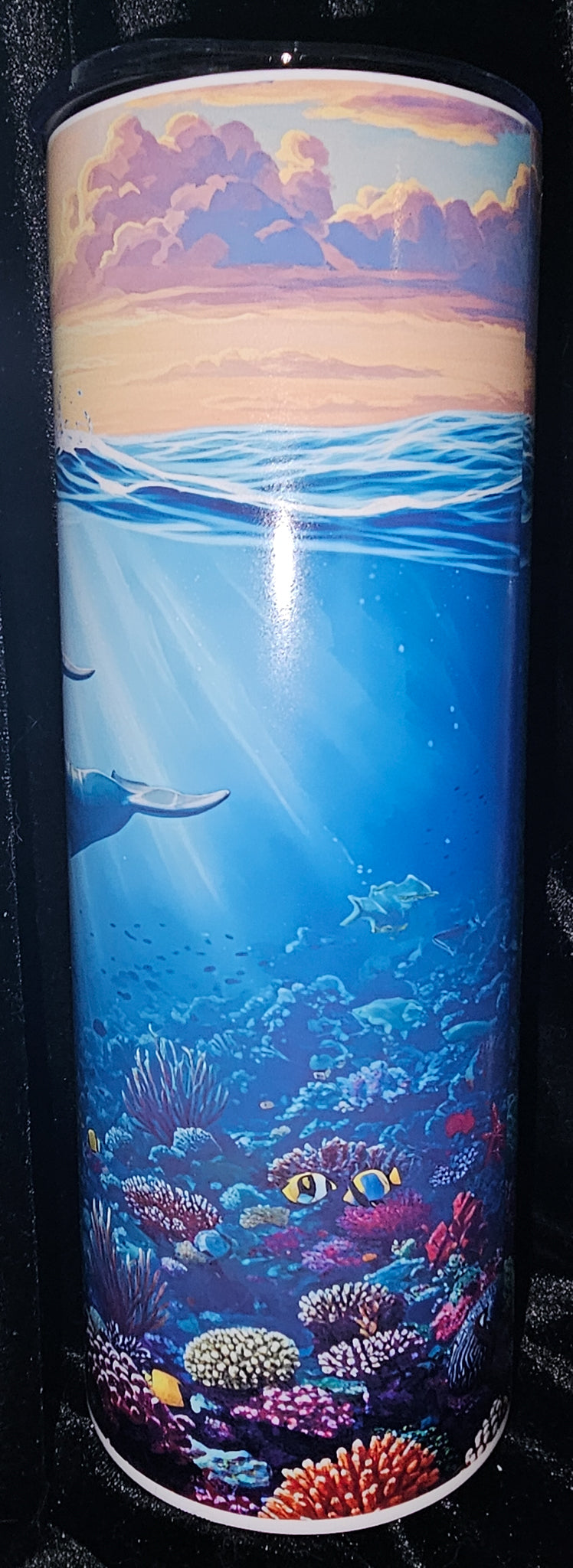 Dolphin 20oz Skinny Glow in the Dark Tumbler