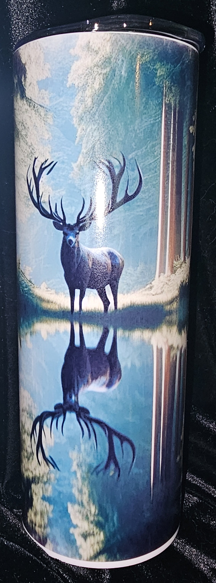 Large Buck in the Woods 20oz Skinny Glow in the Dark Tumbler