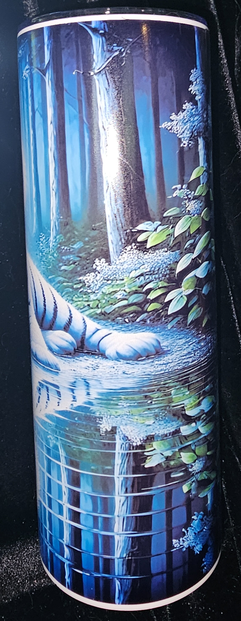 White Tiger 20oz Skinny Glow in the Dark Tumbler