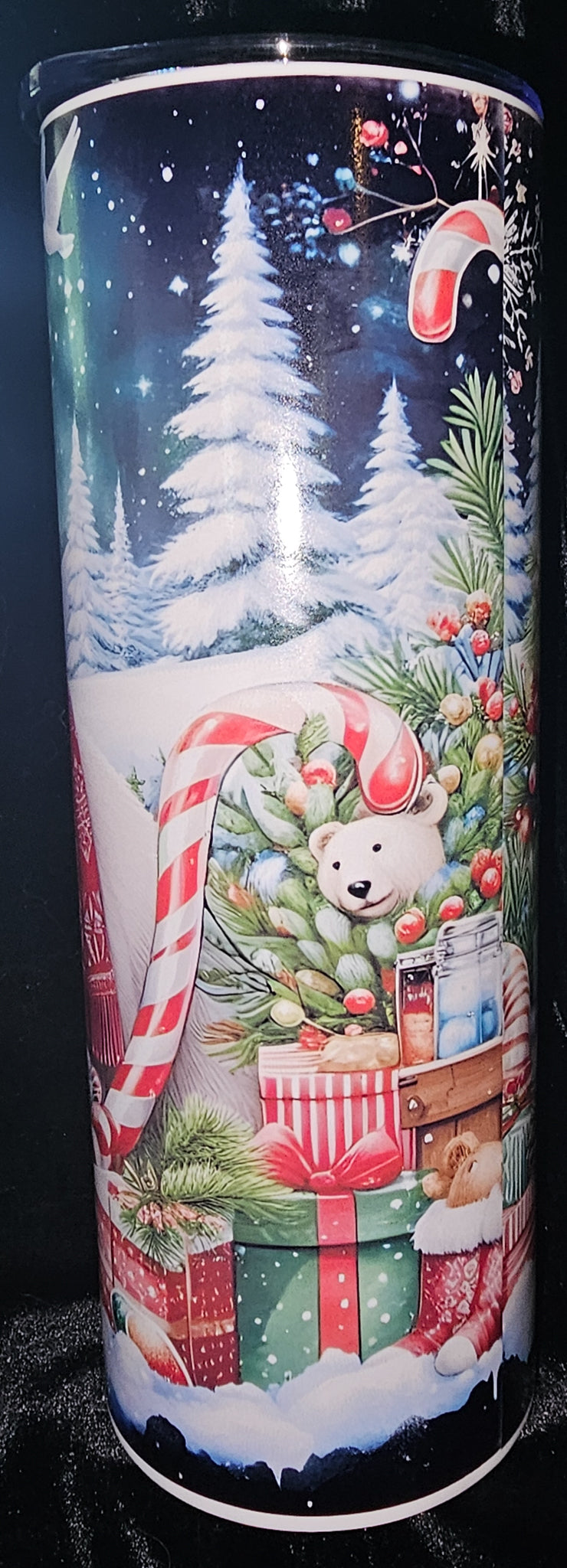 Christmas Bears 20oz Skinny Glow in the Dark Tumbler