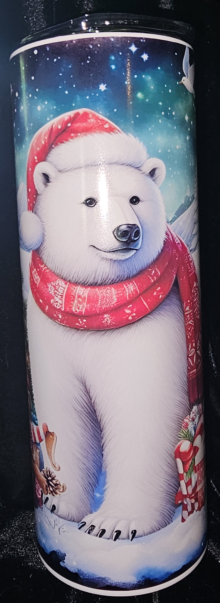 Christmas Bears 20oz Skinny Glow in the Dark Tumbler