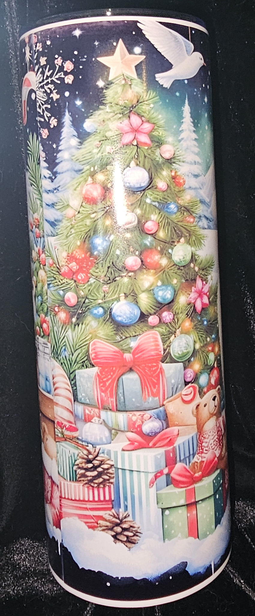 Christmas Bears 20oz Skinny Glow in the Dark Tumbler