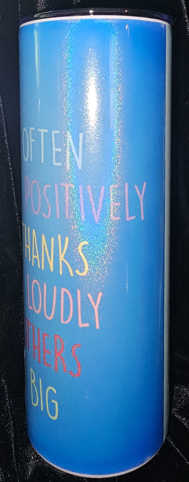 Dragonfly Smile Often 20oz Skinny Glitter Tumbler