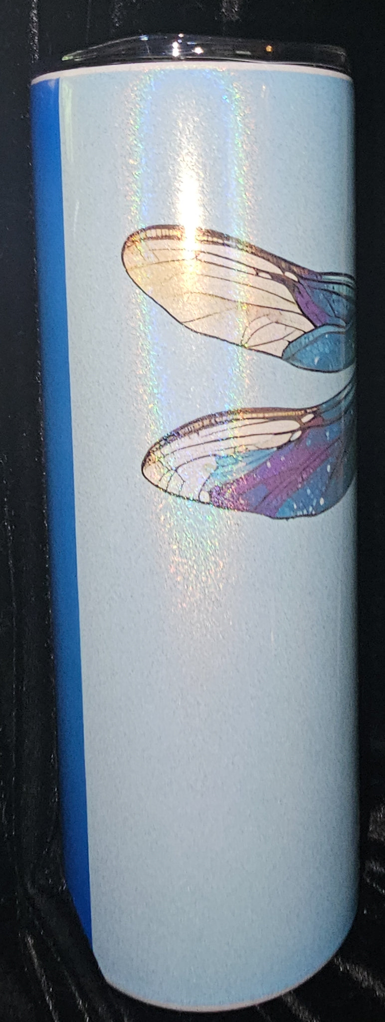 Dragonfly Smile Often 20oz Skinny Glitter Tumbler