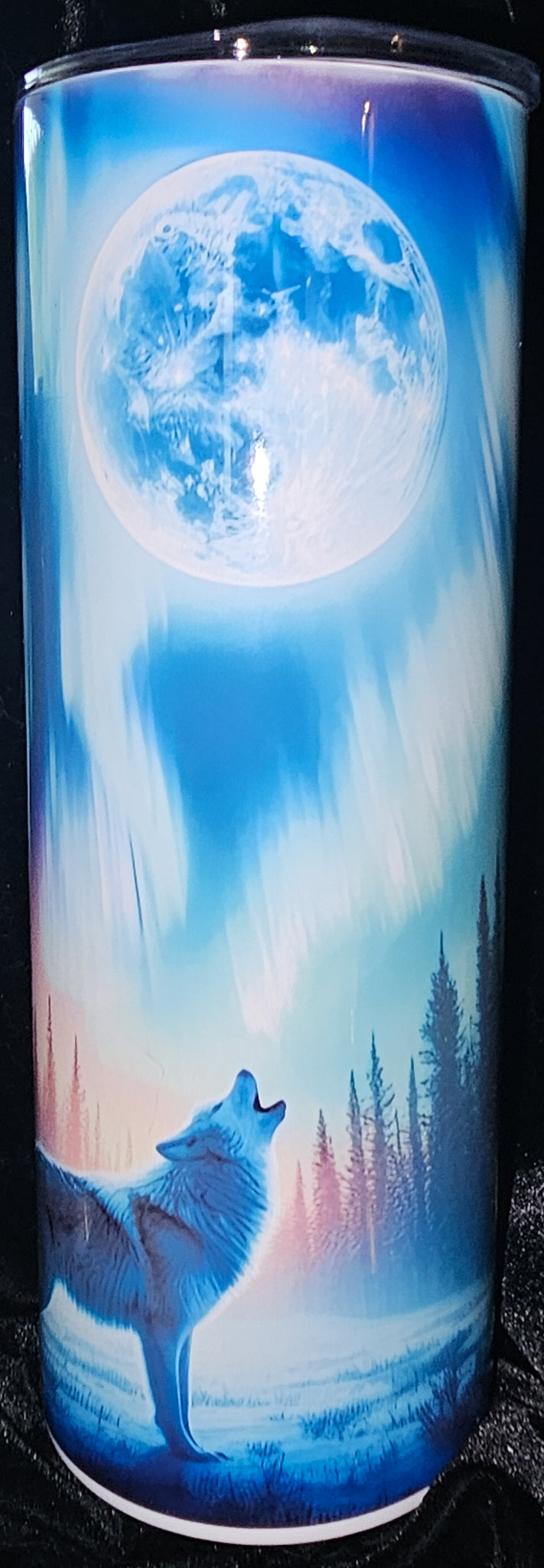 Aurora Borealis Wolf 20oz Skinny Tumbler