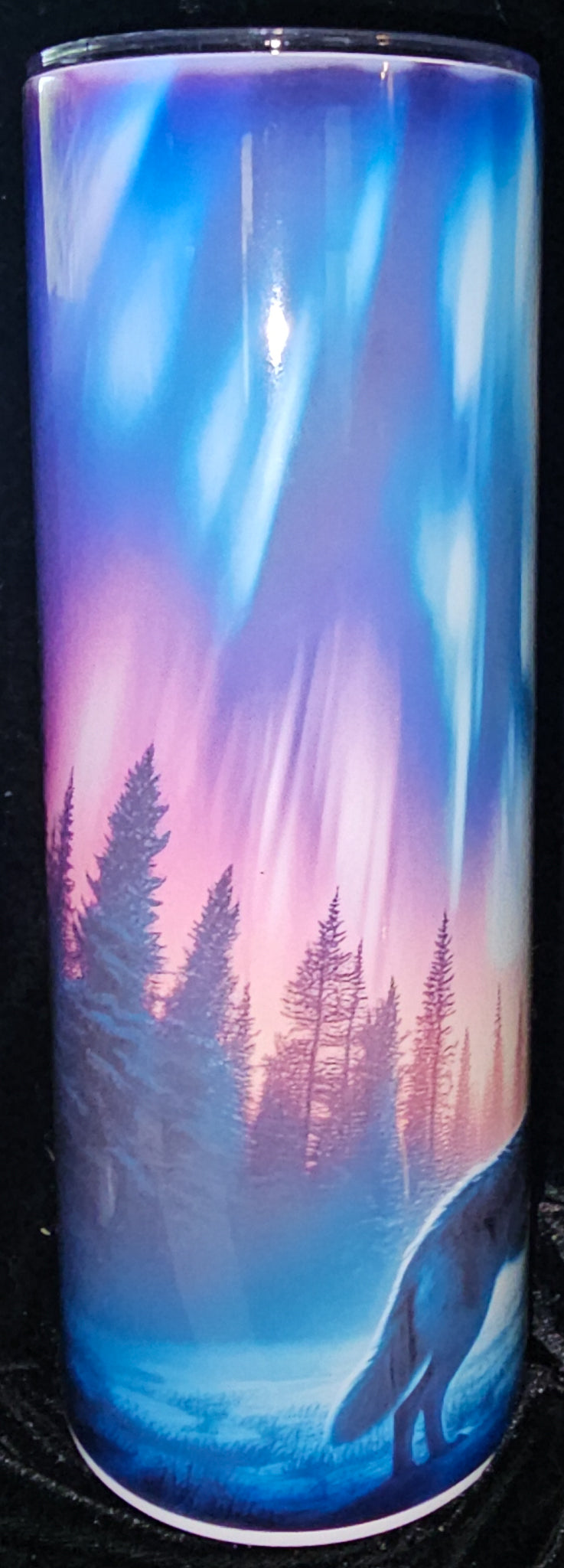 Aurora Borealis Wolf 20oz Skinny Tumbler