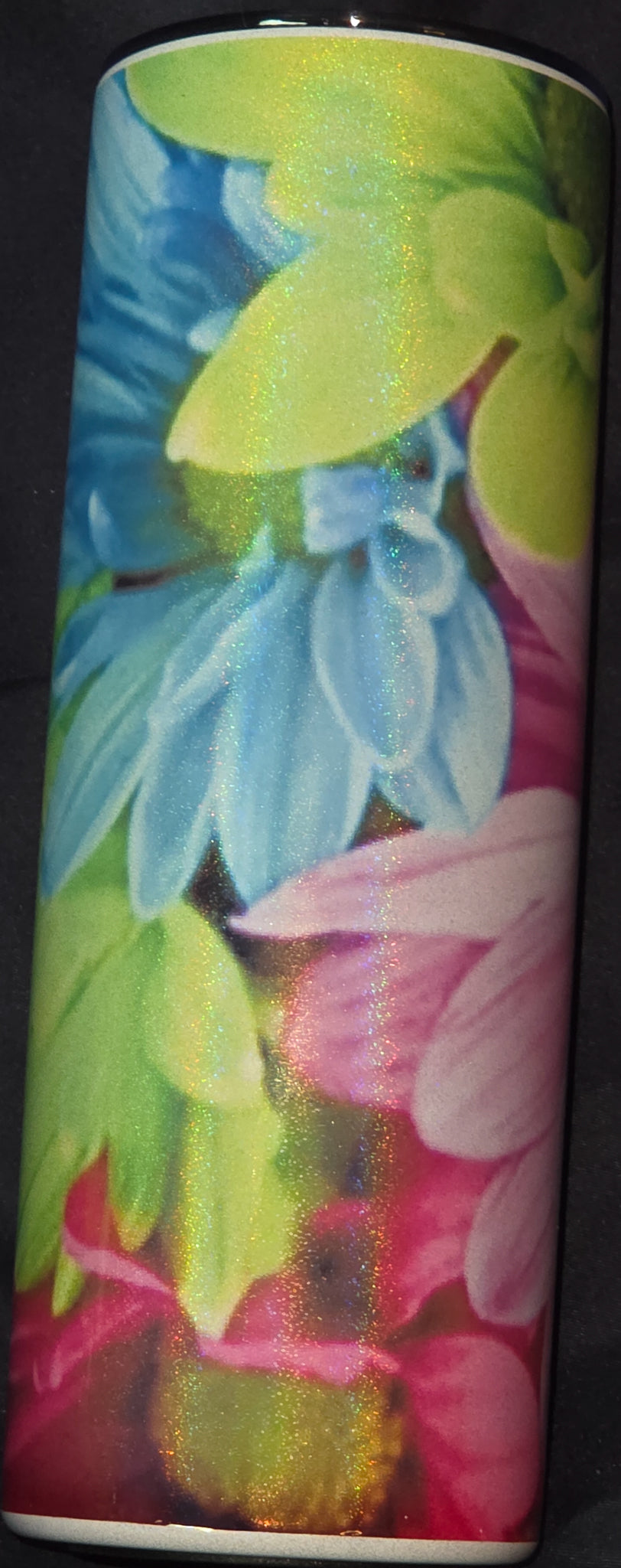 Gerbera Daisy 20oz Skinny Glitter Tumbler