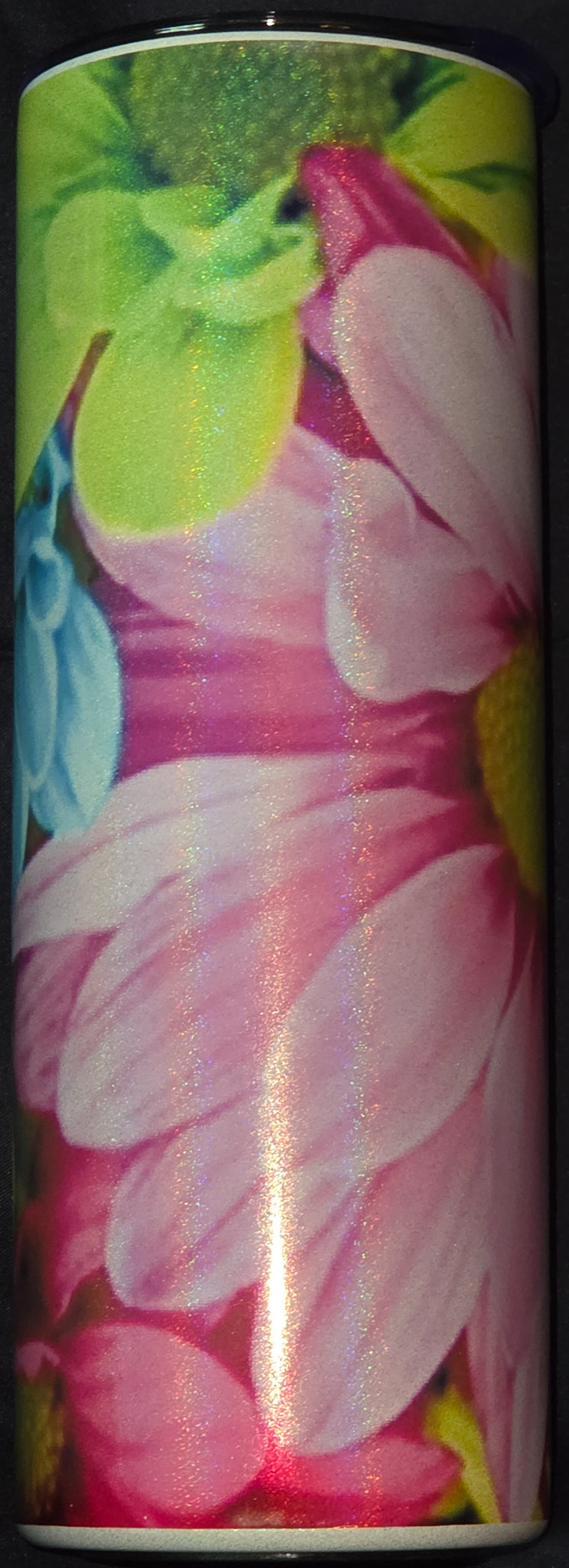 Gerbera Daisy 20oz Skinny Glitter Tumbler