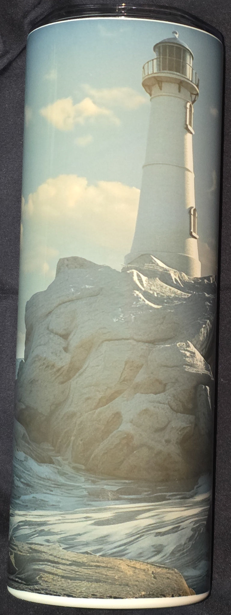 Lighthouse On Rocks 20oz Skinny Tumbler