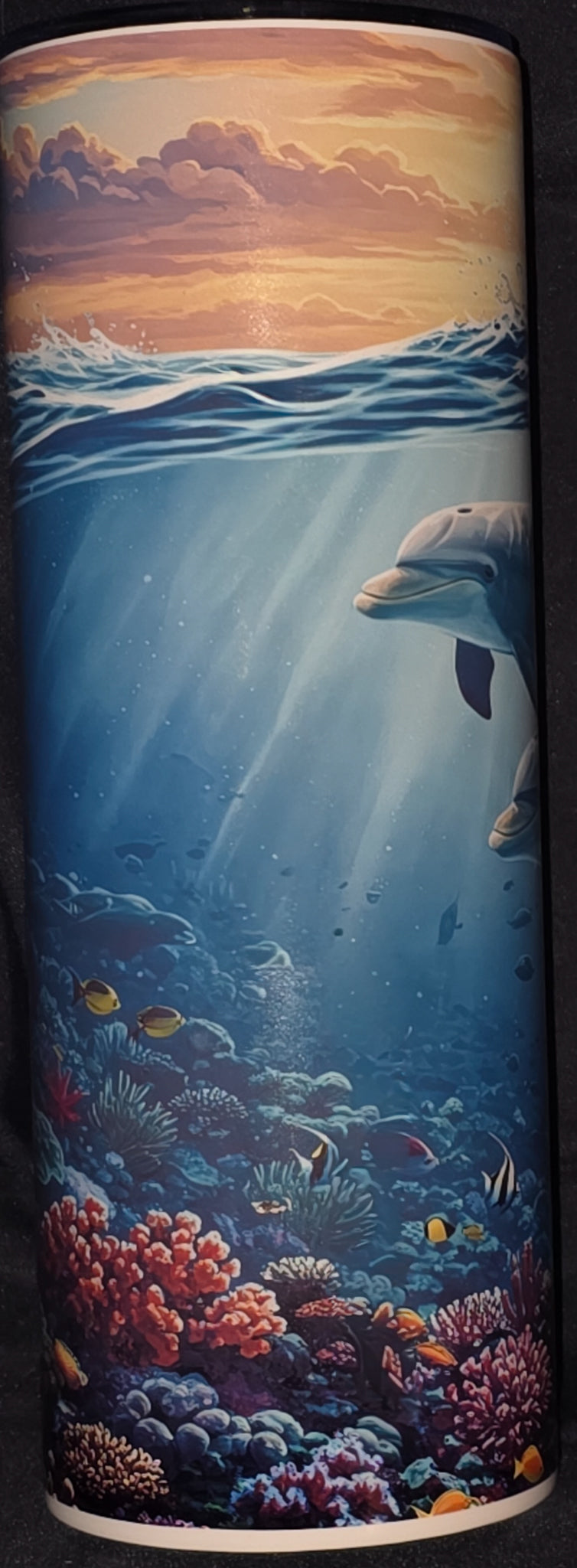 Dolphin 20oz Skinny Glow in the Dark Tumbler