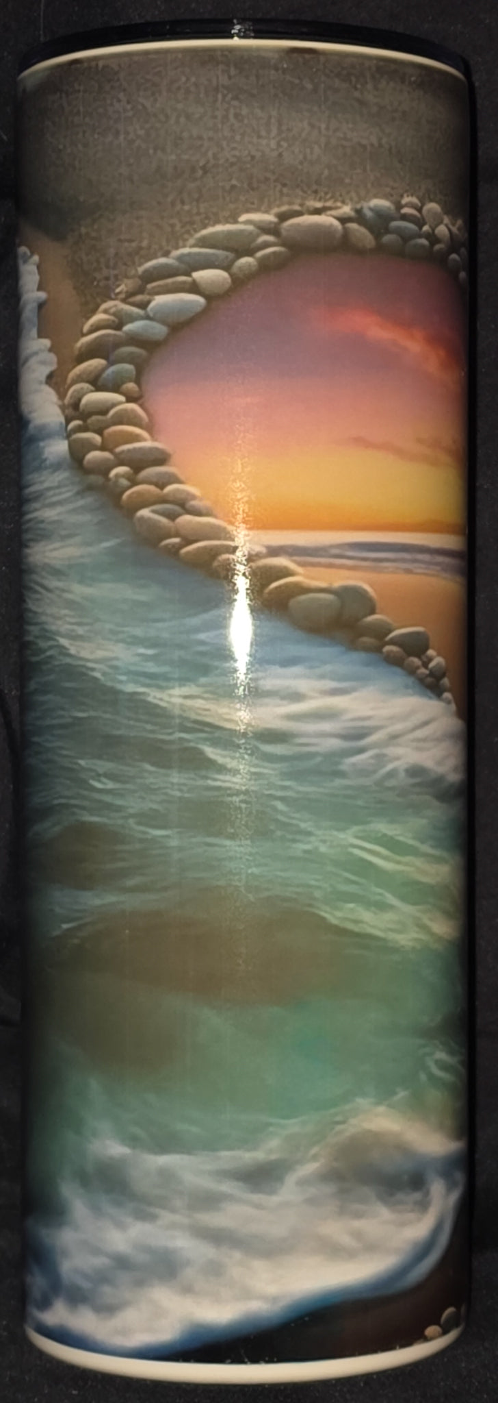 Beach In a Heart on a Beach 20oz Skinny Tumbler