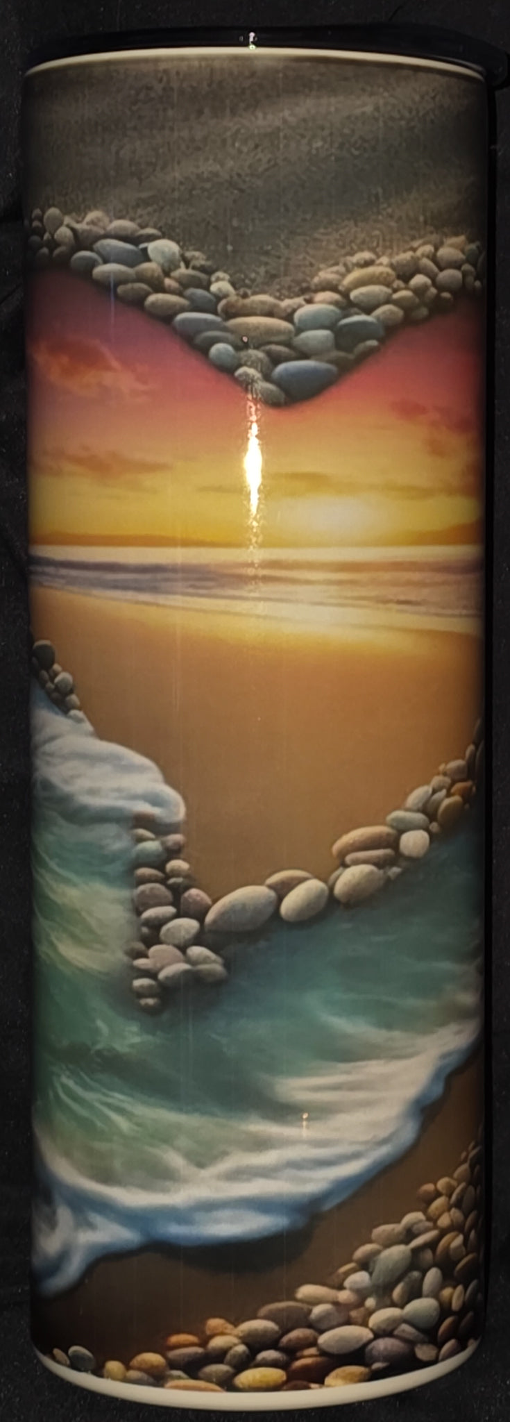 Beach In a Heart on a Beach 20oz Skinny Tumbler