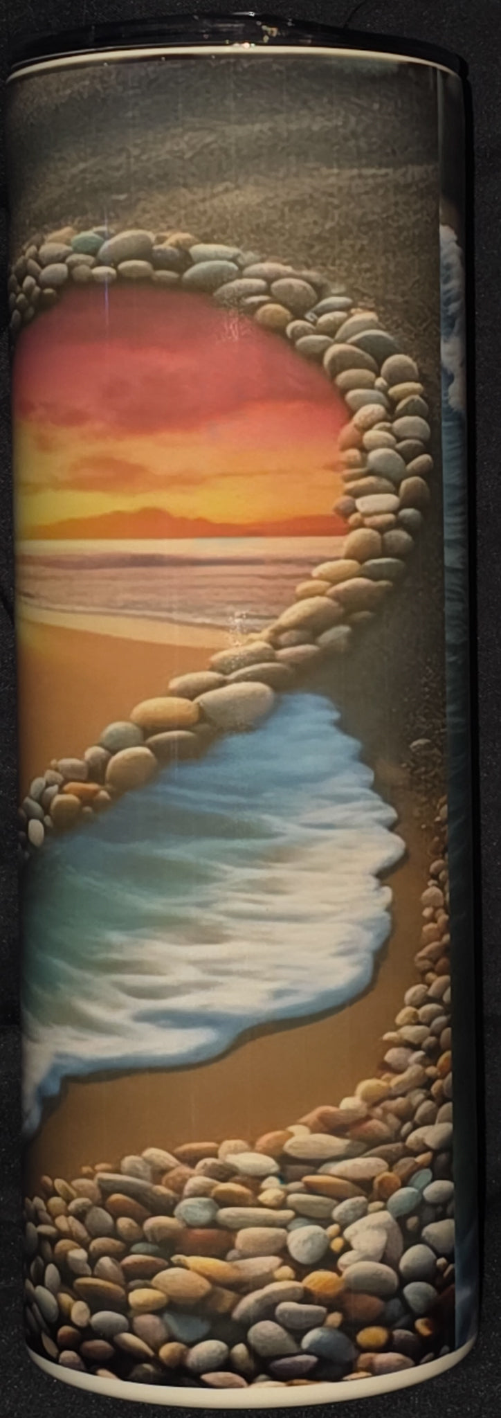 Beach In a Heart on a Beach 20oz Skinny Tumbler