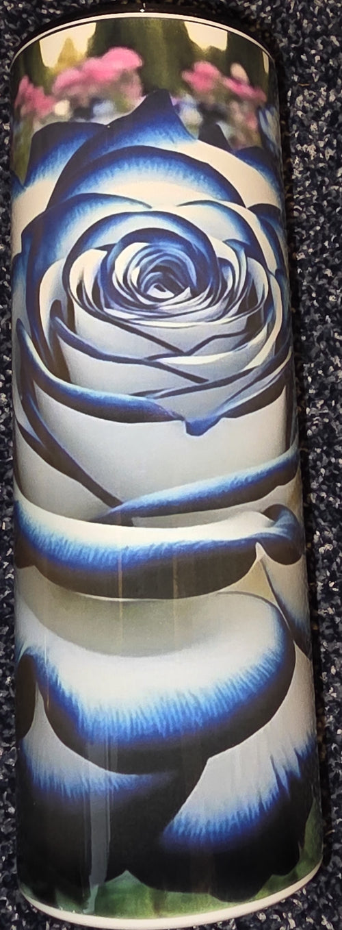 Blue And White Rose 20oz Skinny Tumbler