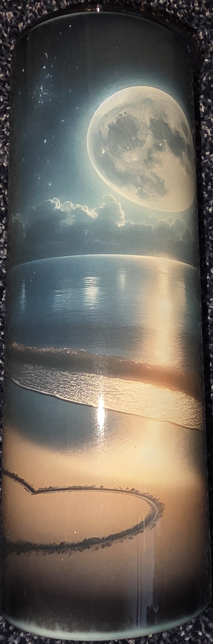 Heart On A Moonlit Beach 20oz Skinny Tumbler