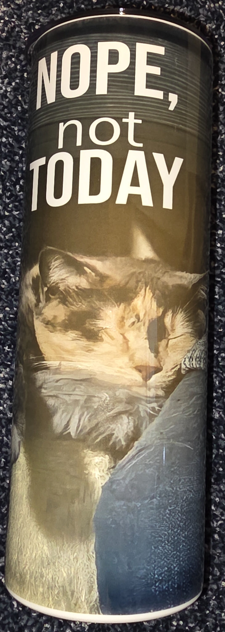Tired Kitty (Nope, Not Today) 20oz Skinny Tumbler