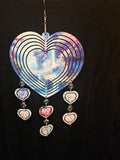 Heart Shaped Wind Spinner with Trees and Waterfalls
