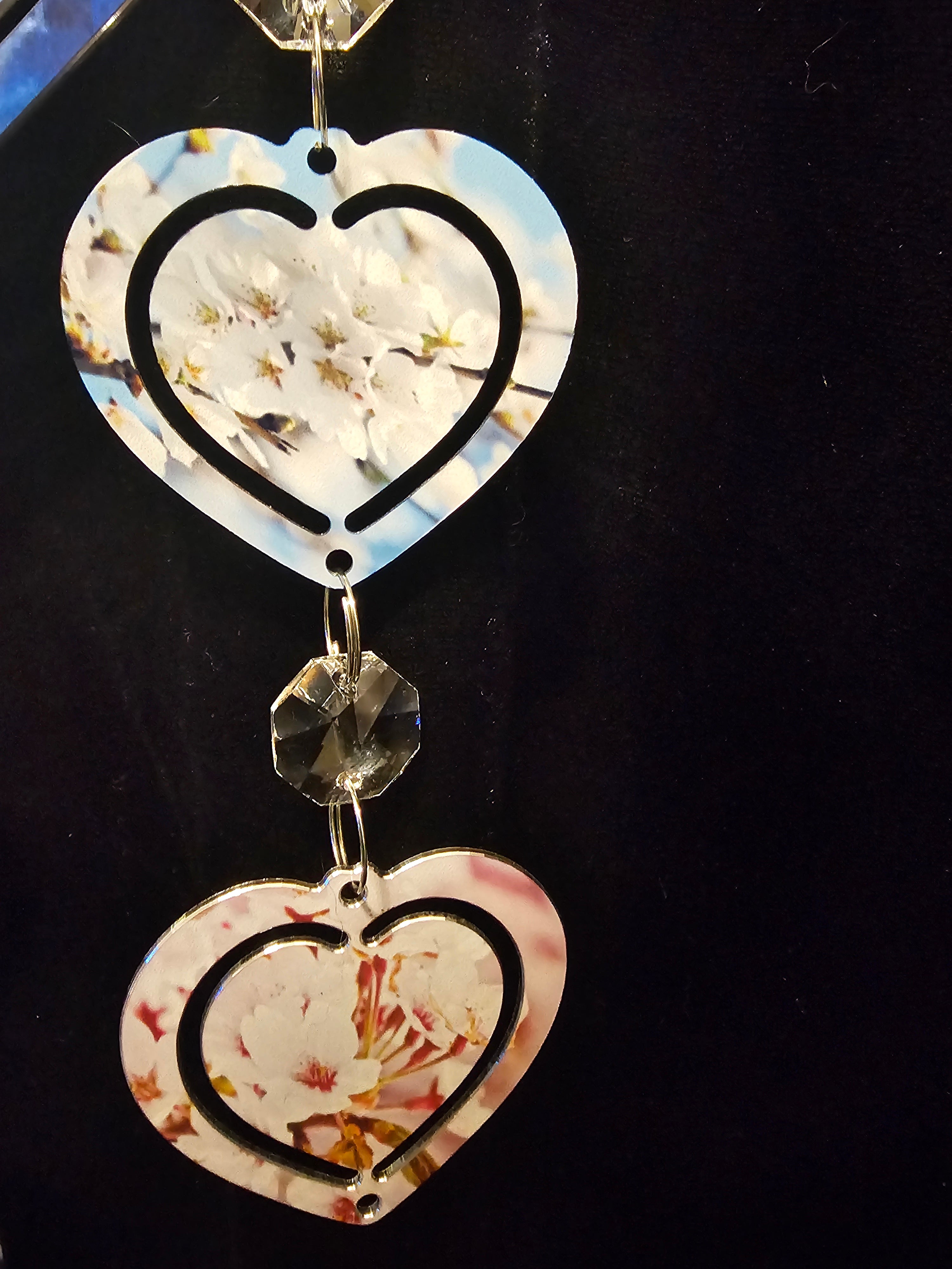 Heart Shaped Wind Spinner with Trees and Waterfalls