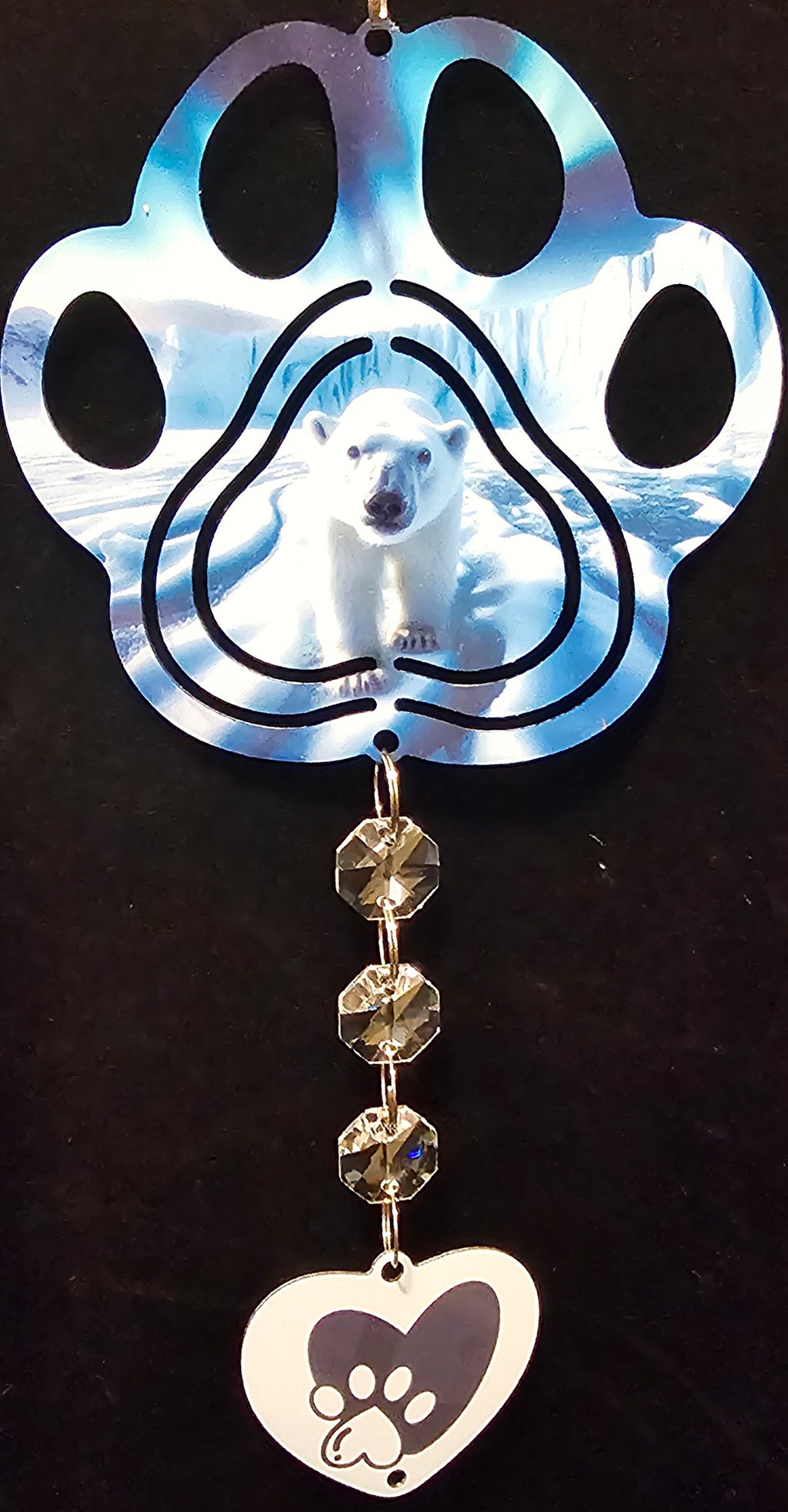 Paw Print Polar Bear Wind Spinner
