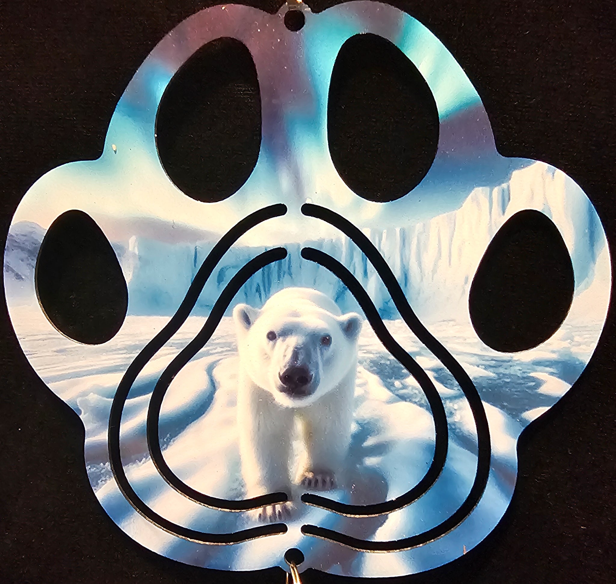 Paw Print Polar Bear Wind Spinner