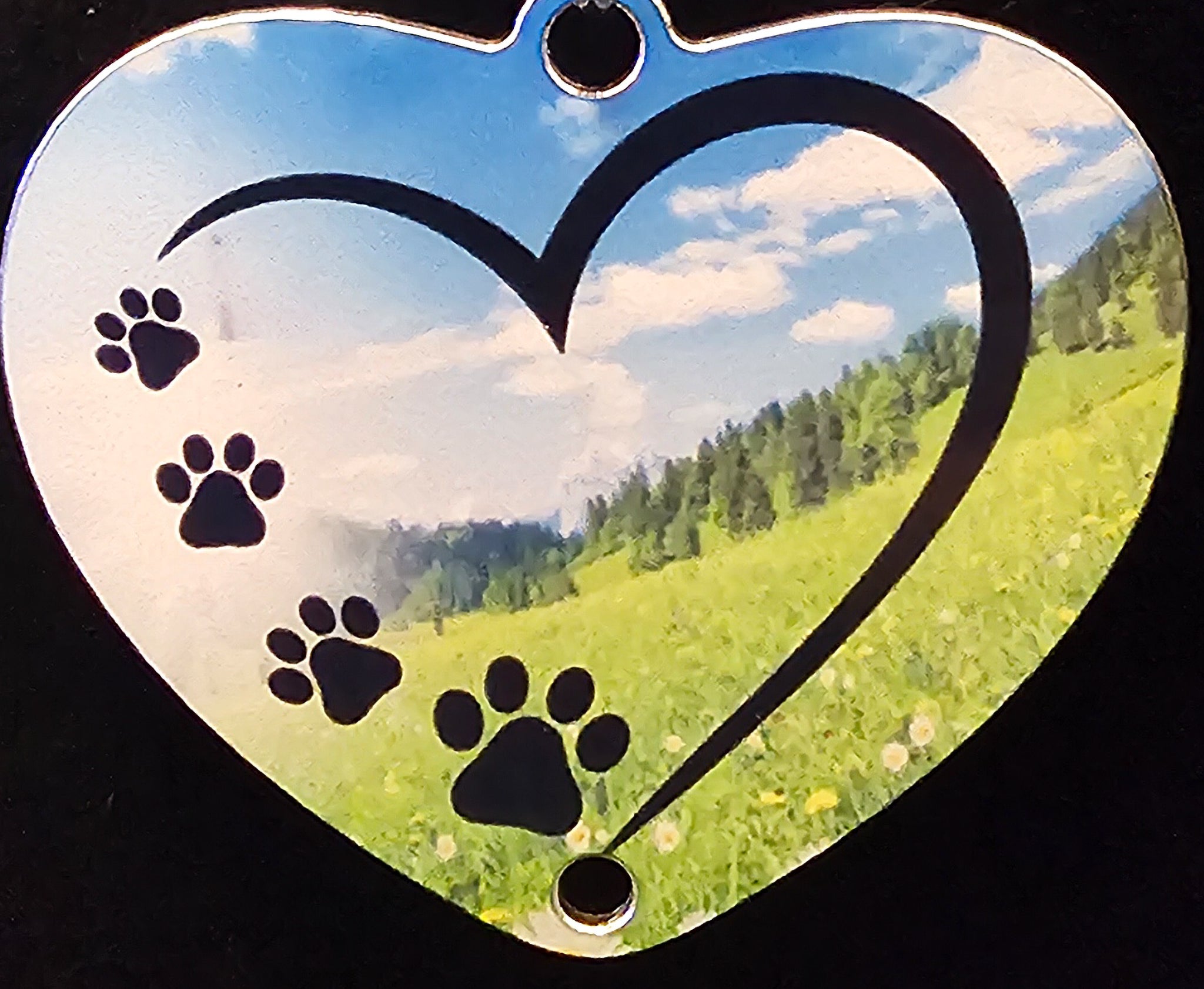 Paw Print Cats Playing With Butterflies In a Meadow Wind Spinner