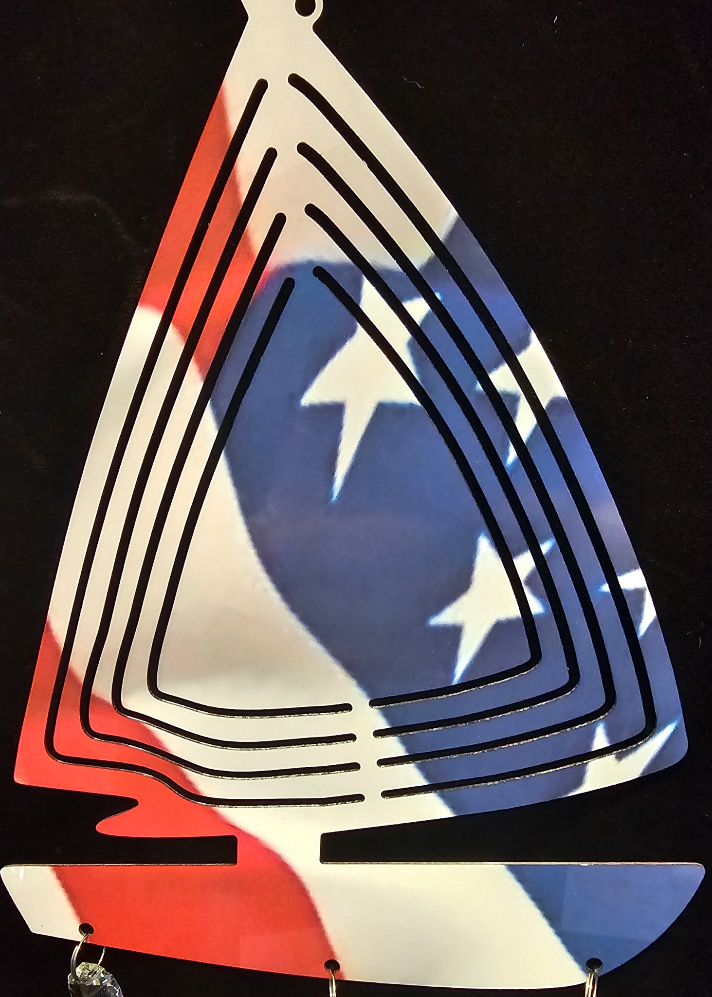 Sailboat Patriotic Wind Spinner
