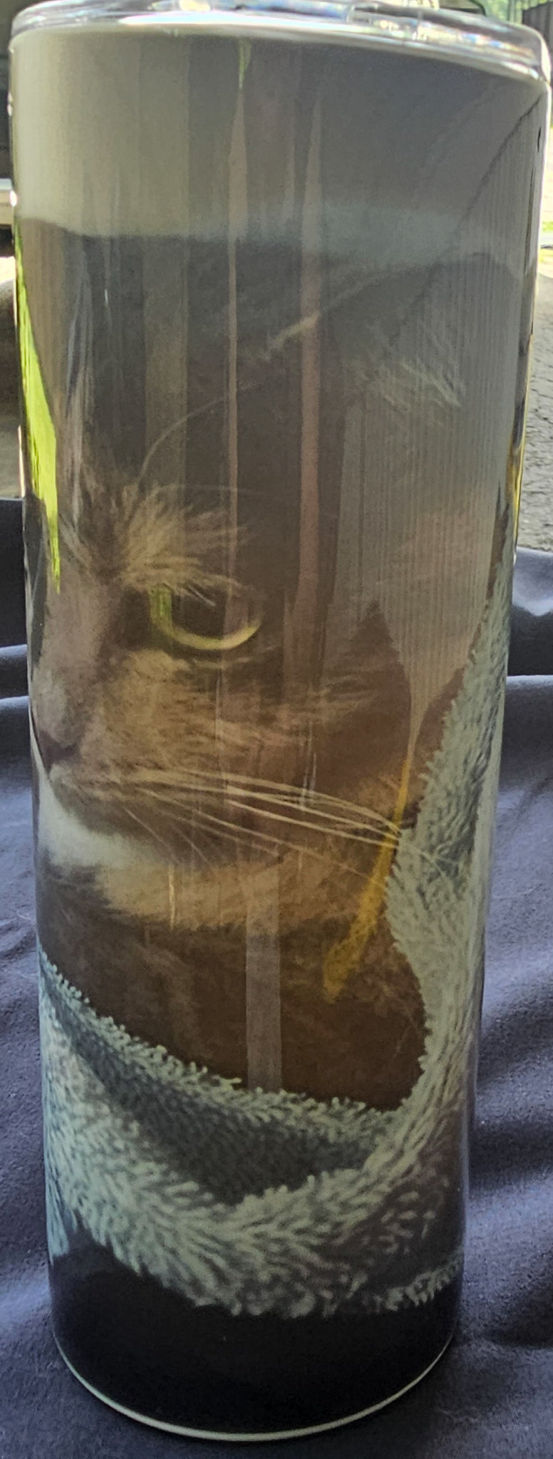 Spa Kitty In A Towel- Nope, Not Today 20oz Skinny Tumbler