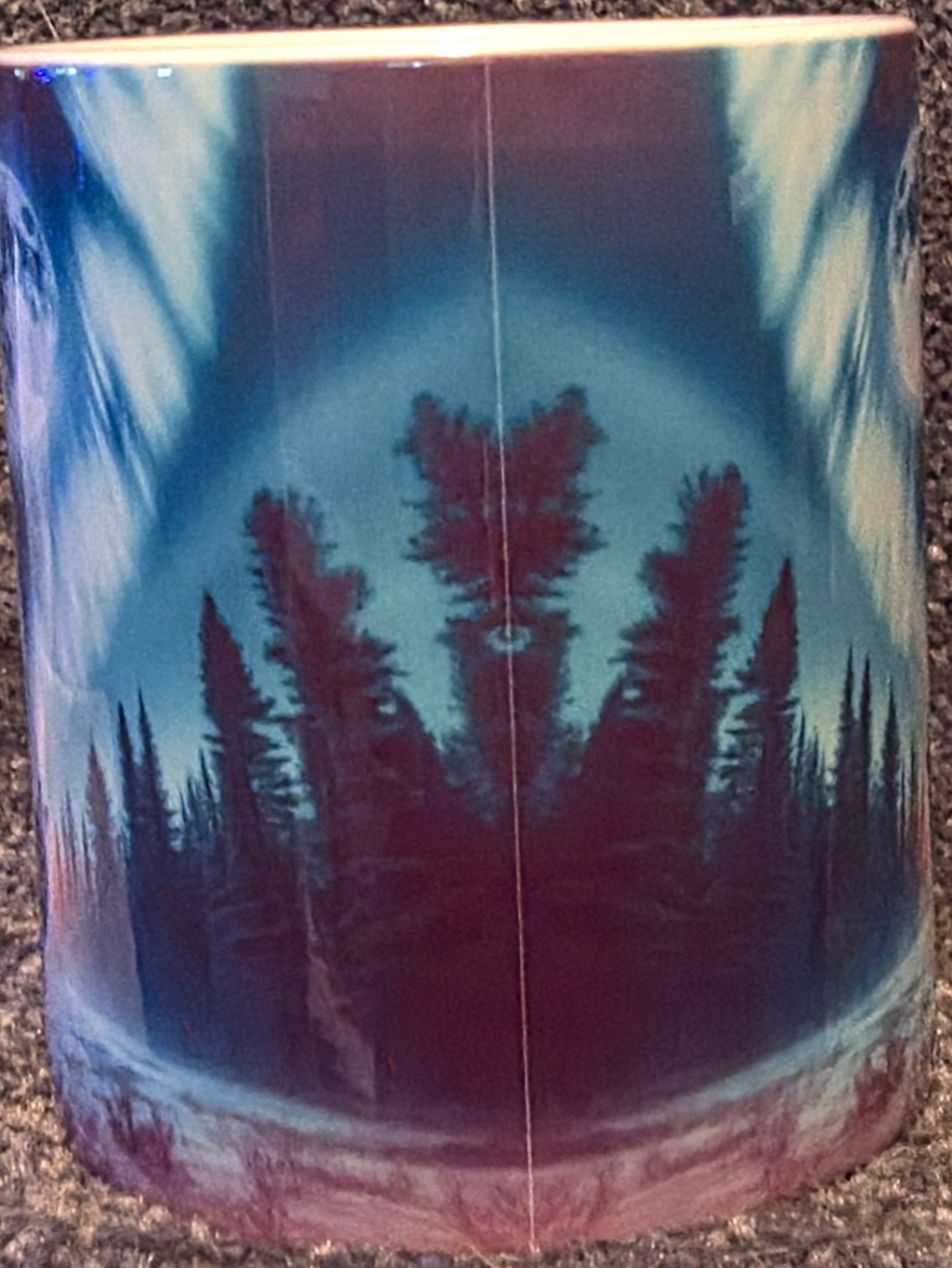 Aurora Borealis Howling Wolf 11 oz Coffee Mug