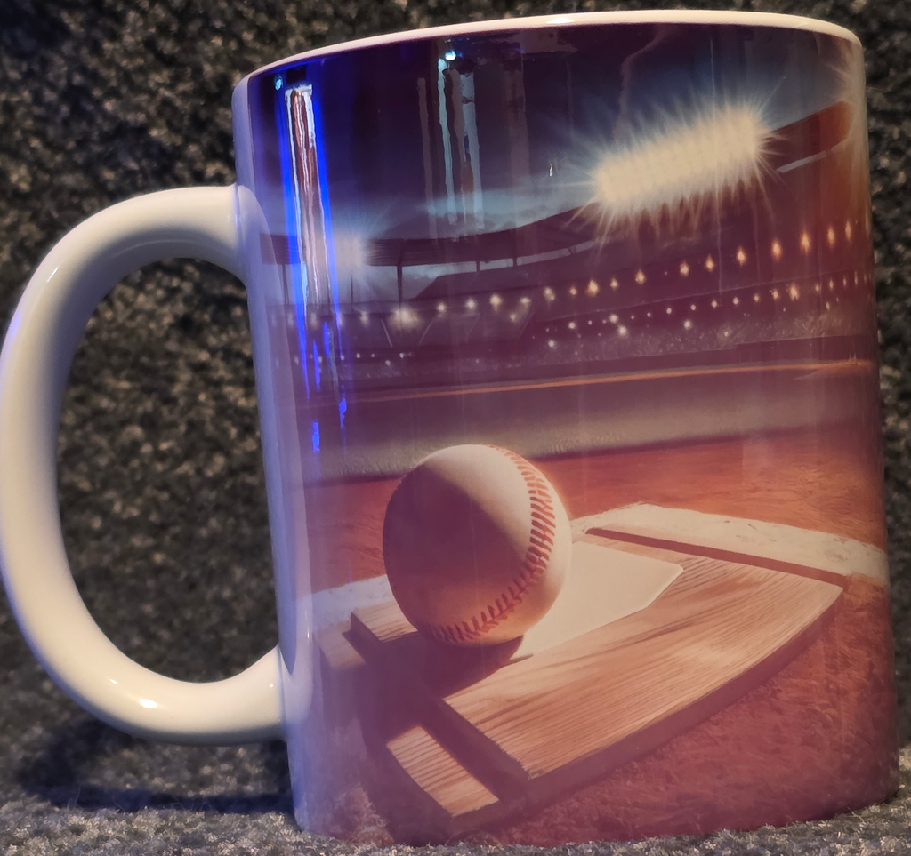 Baseball on Home Plate 11oz Coffee Mug