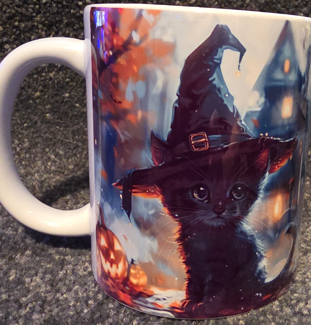 Halloween Black Kitten 11oz Coffee Mug