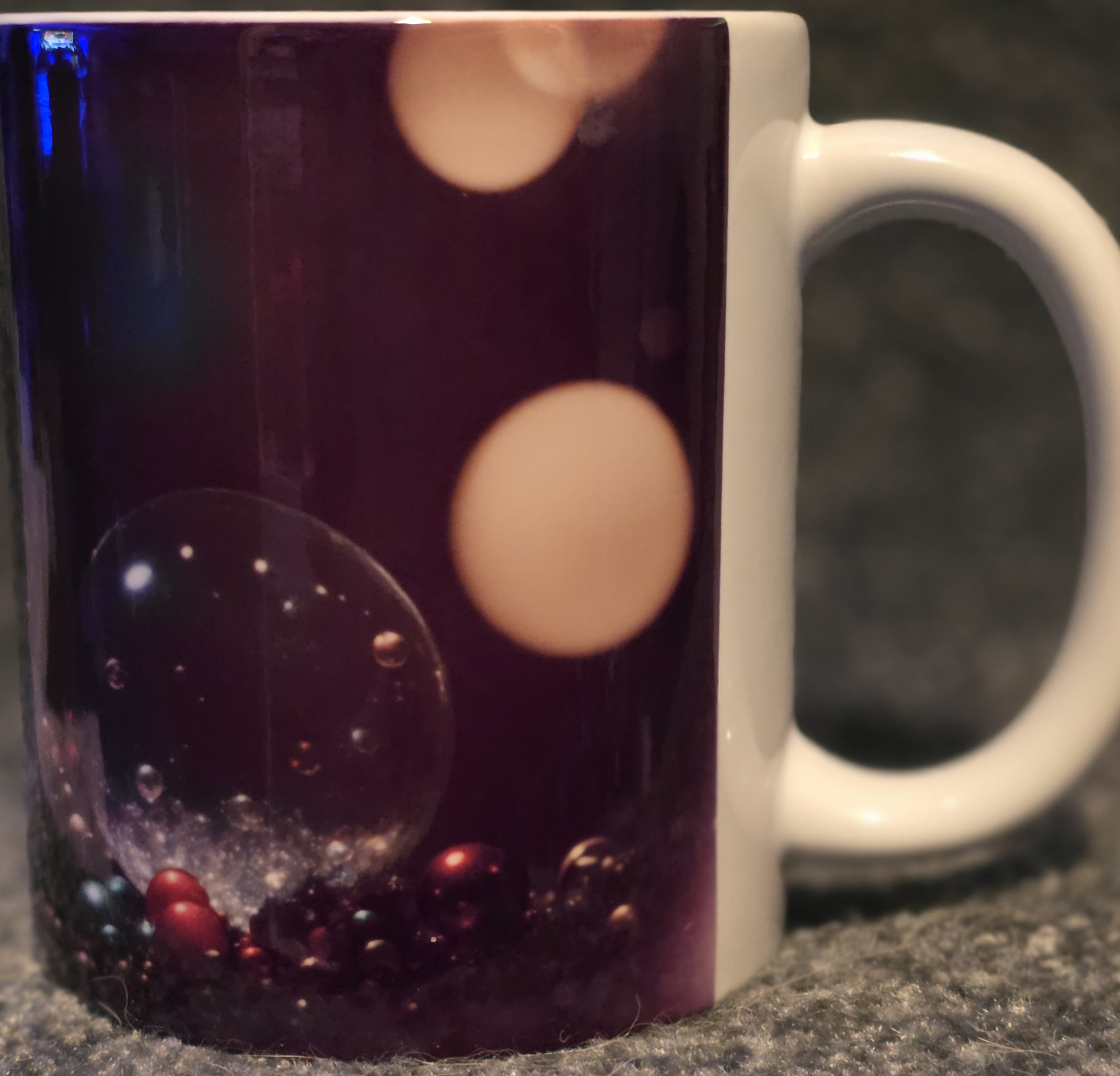 Black with Glass Ornaments 11oz Coffee Mug