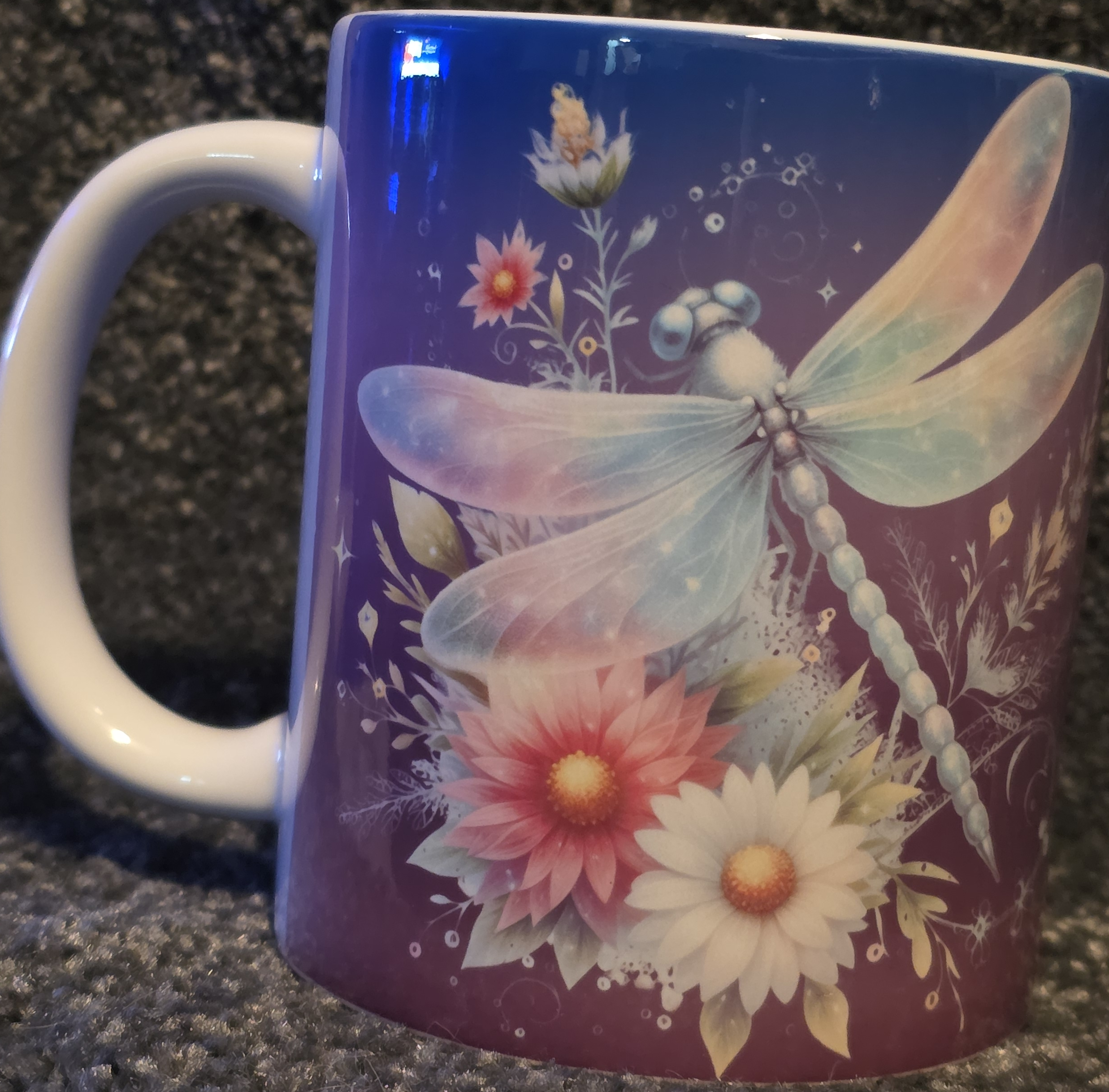 Dark Blue Dragonfly 11oz Coffee Mug