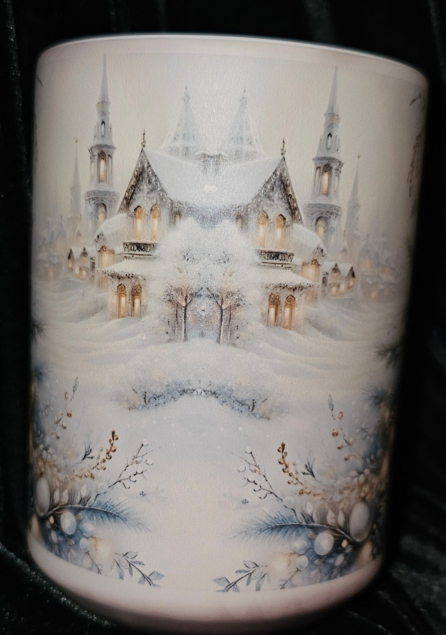 Blue, White and Gold 15oz Color Changing Coffee Mug