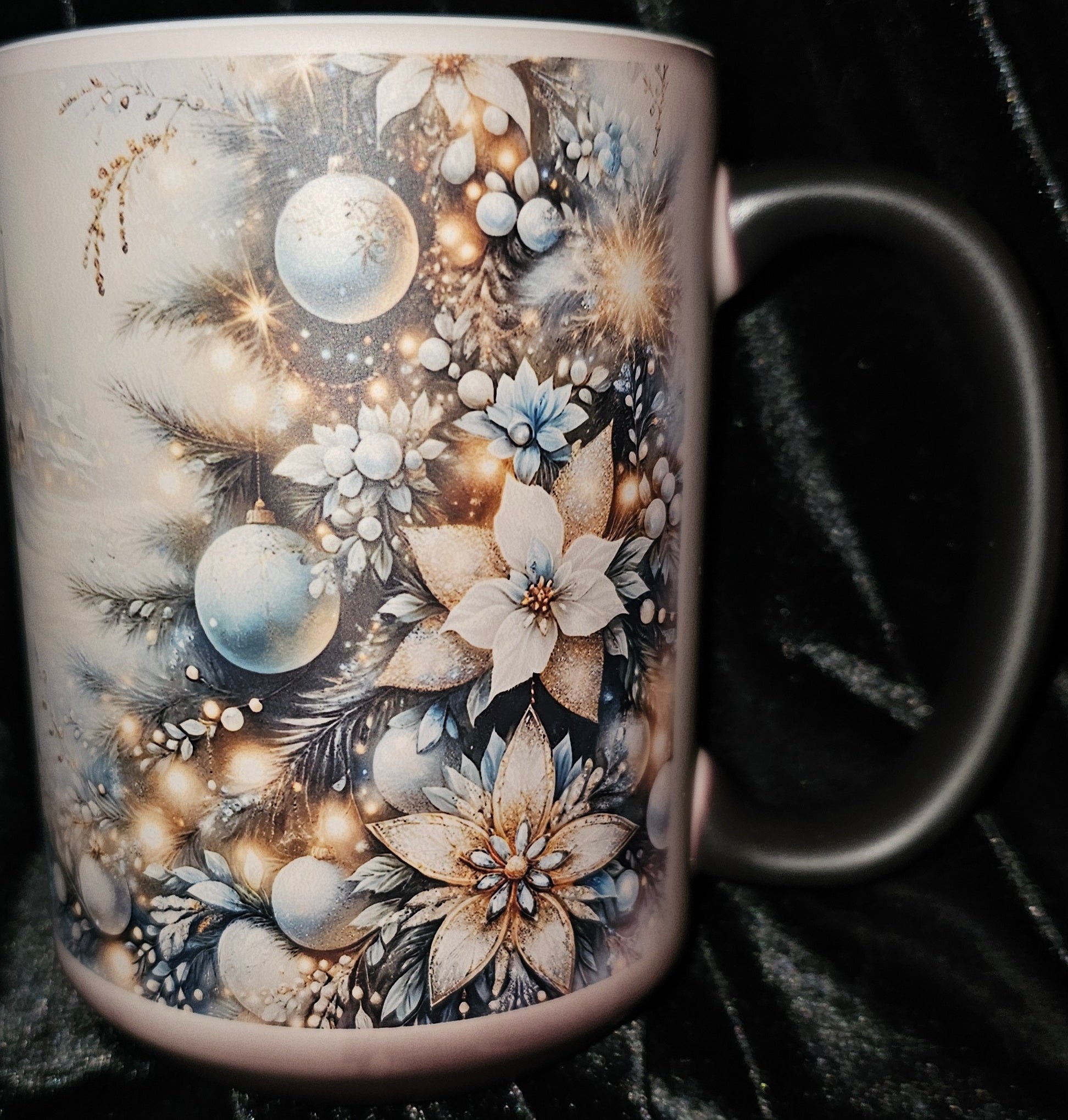 Blue, White and Gold 15oz Color Changing Coffee Mug