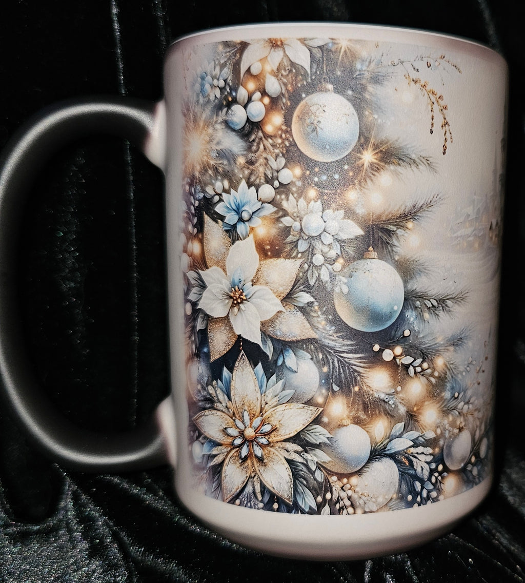 Blue, White and Gold 15oz Color Changing Coffee Mug