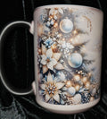 Blue, White and Gold 15oz Color Changing Coffee Mug