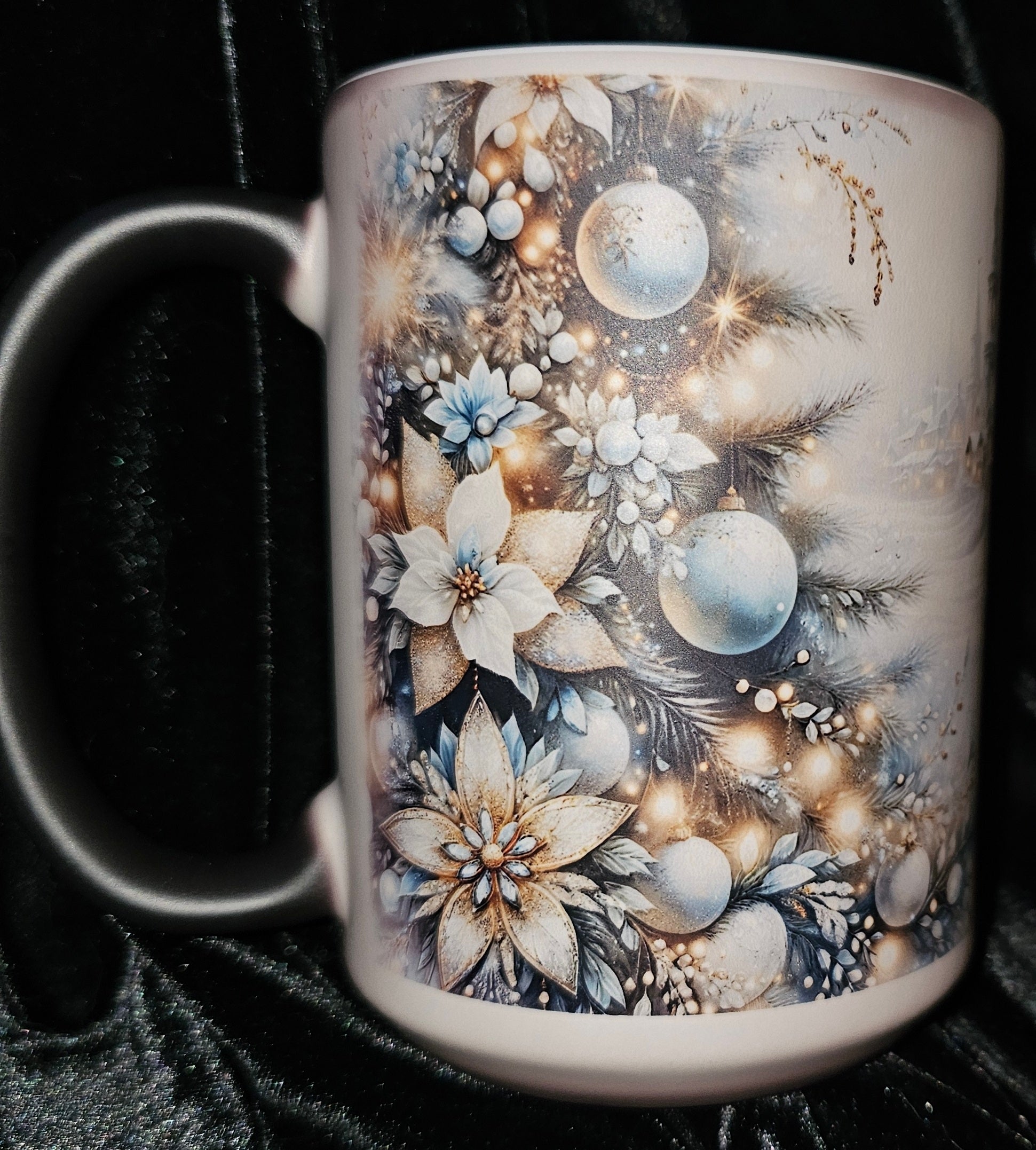 Blue, White and Gold 15oz Color Changing Coffee Mug