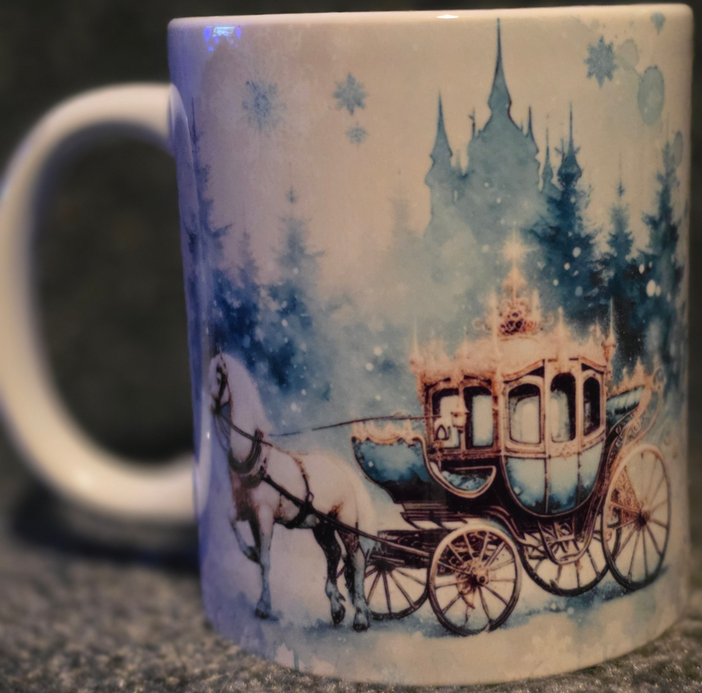 Blue and Gold Carriage 11oz Coffee Mug