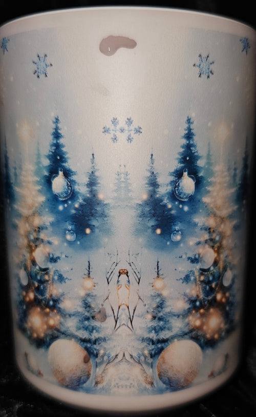 Blue and Gold Snowman 15oz Color Changing Coffee Mug