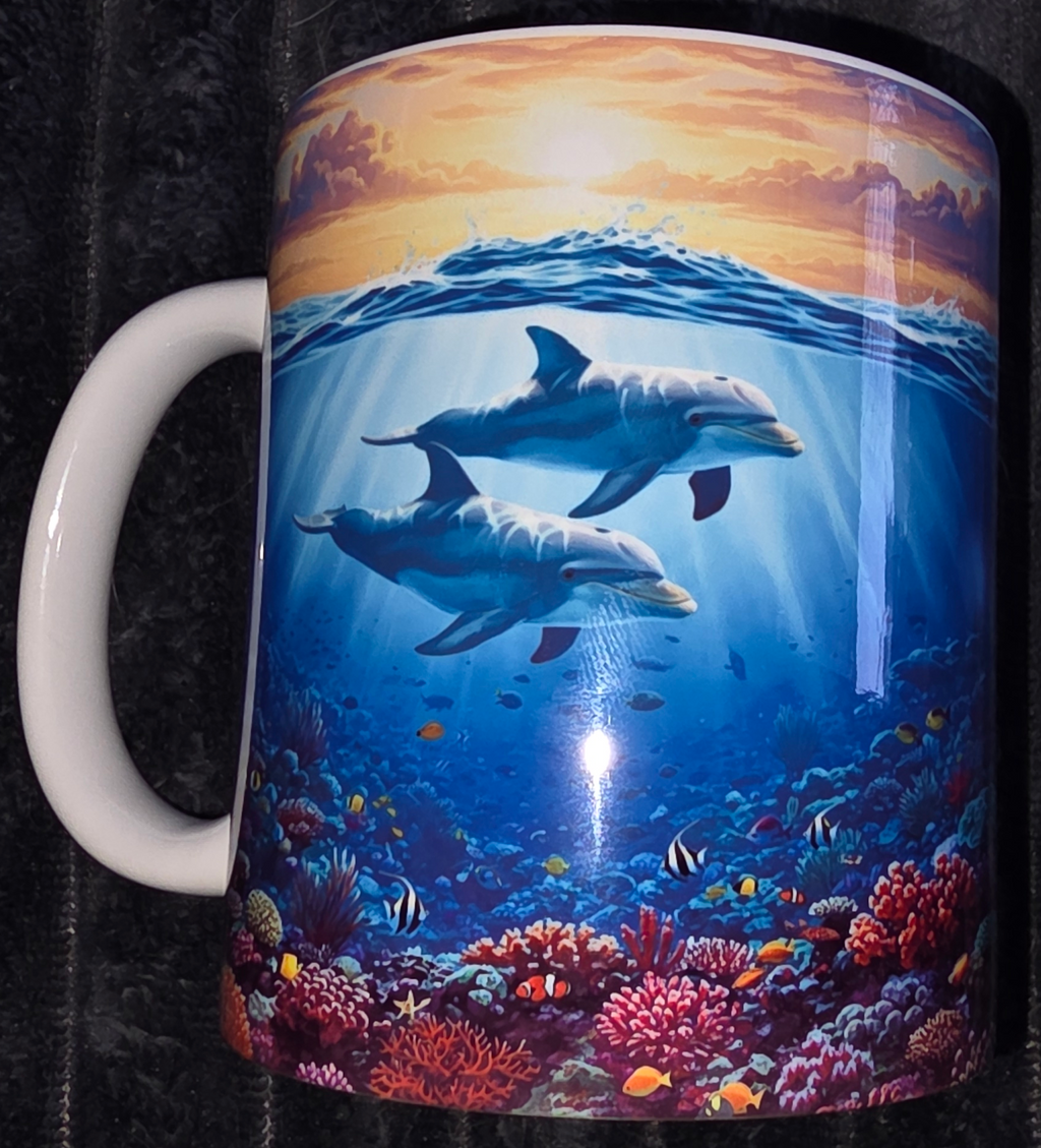 2 Dolphins 11oz Coffee Mug