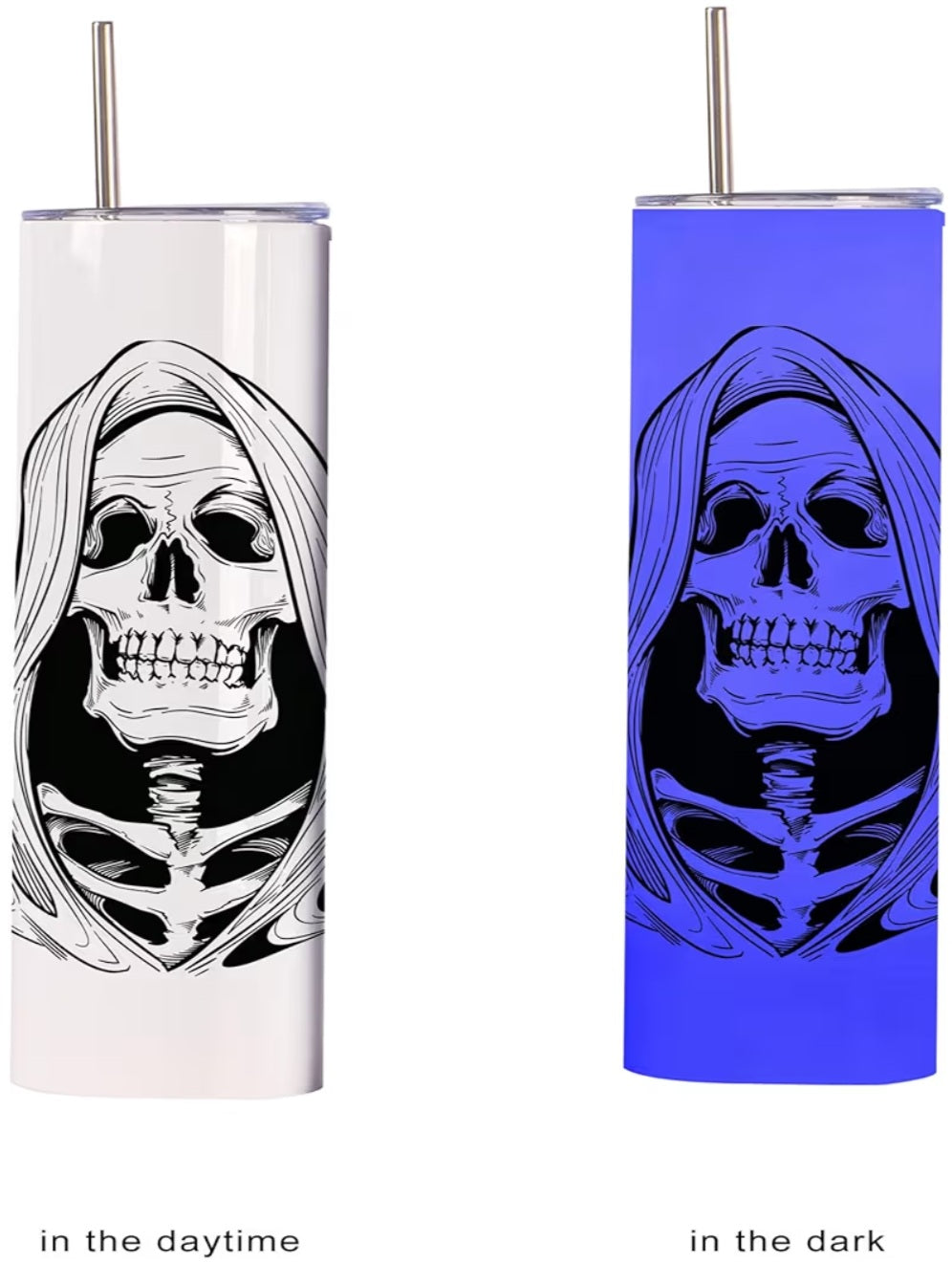 Customizable 20oz Skinny Glow in the Dark Tumbler