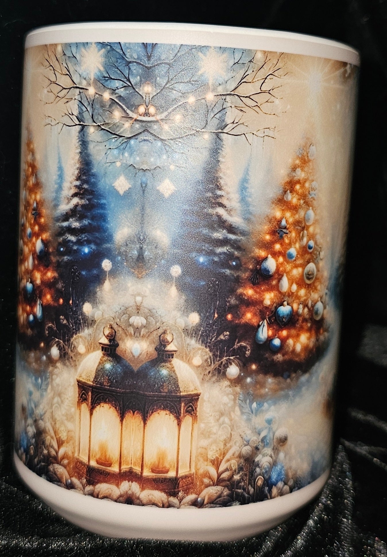 Gold Tree and Snowman 15oz Color Changing Coffee Mug