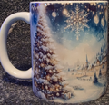 Gold Tree and Winter Town 11oz Coffee Mug