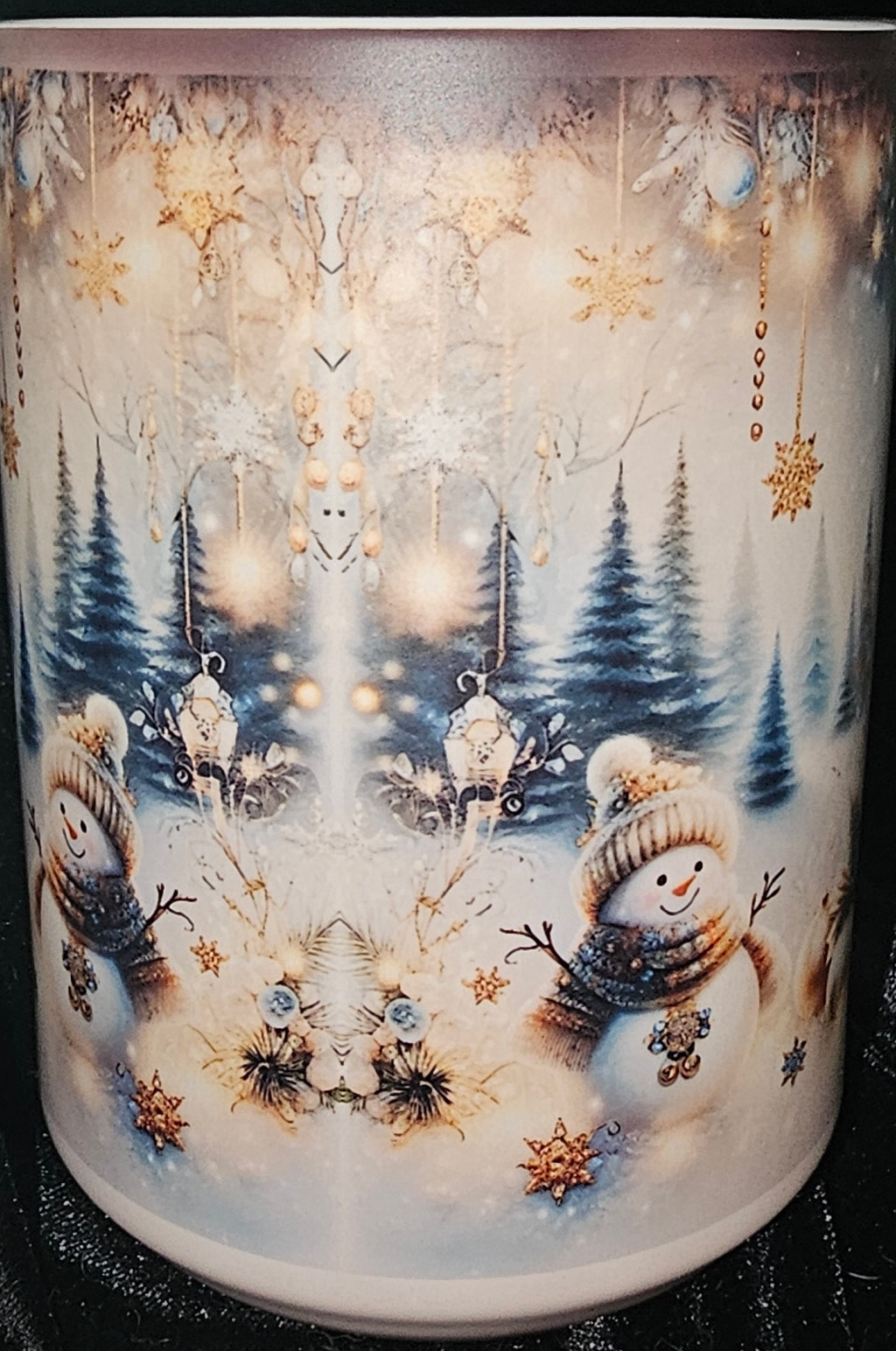 Gold and Blue Tree 15oz Color Changing Coffee Mug
