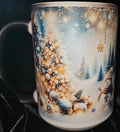 Gold and Blue Tree 15oz Color Changing Coffee Mug