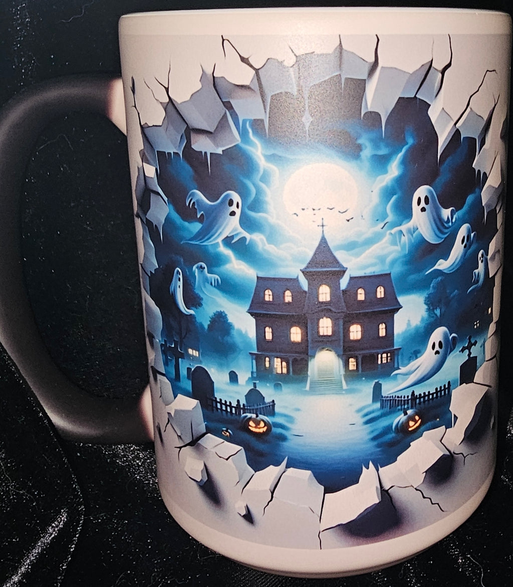Haunted House 15oz Color Changing Coffee Mug
