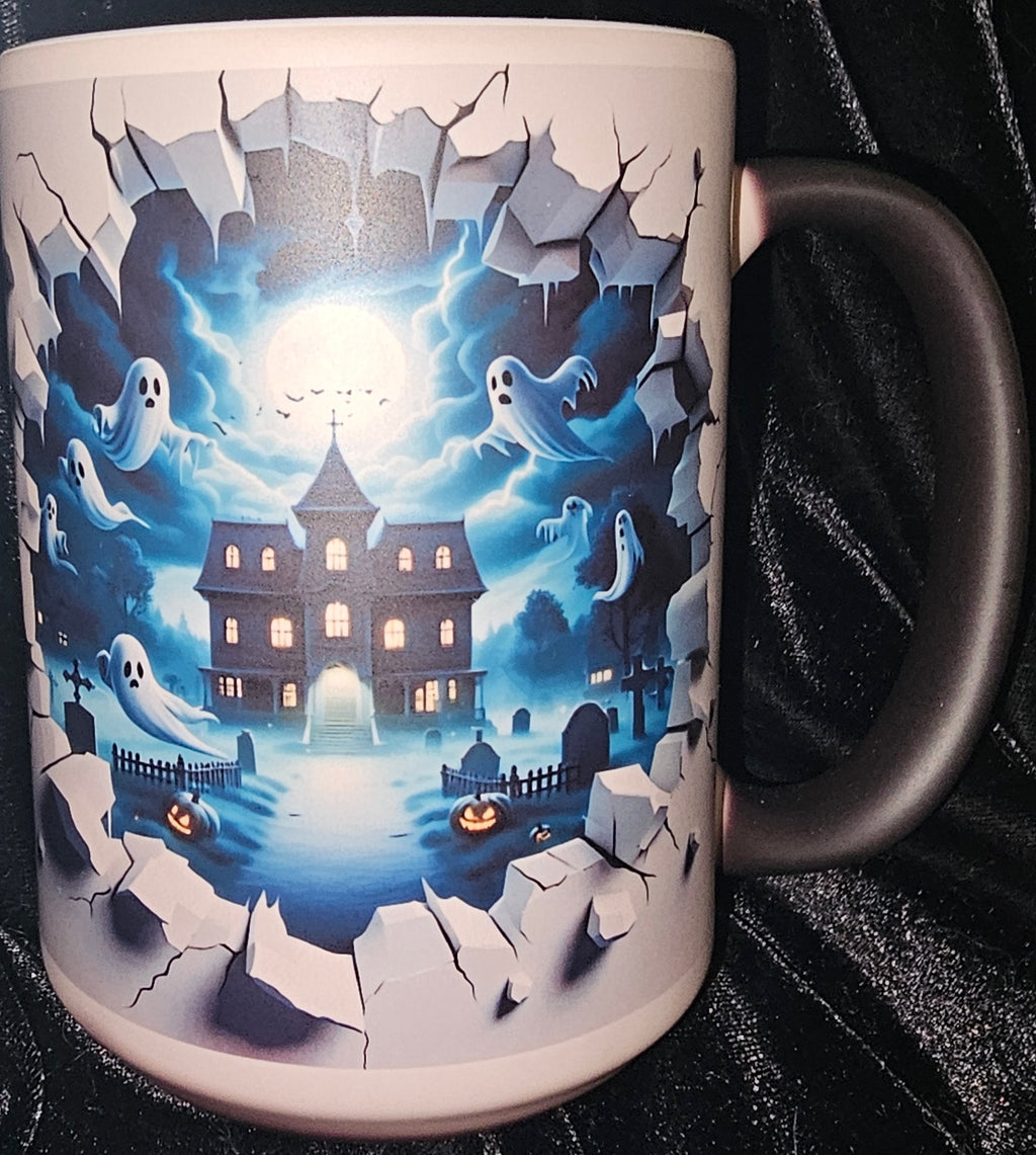 Haunted House 15oz Color Changing Coffee Mug