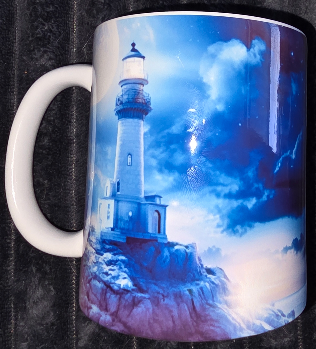 Lighthouse At Night 11 oz Coffee Mug