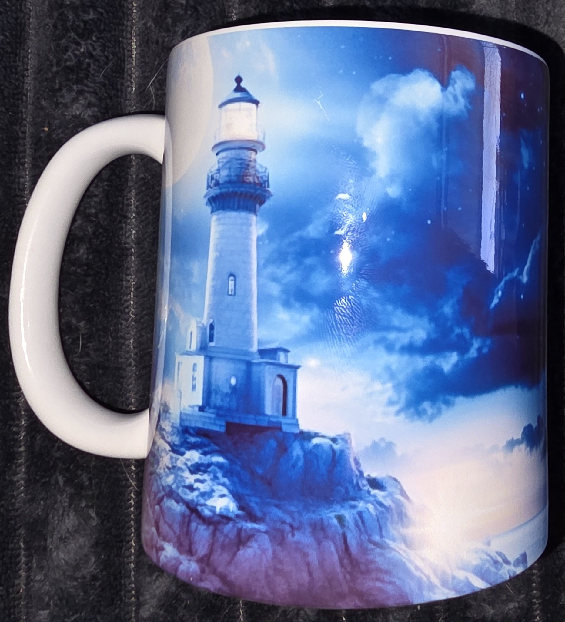 Lighthouse At Night 11 oz Coffee Mug